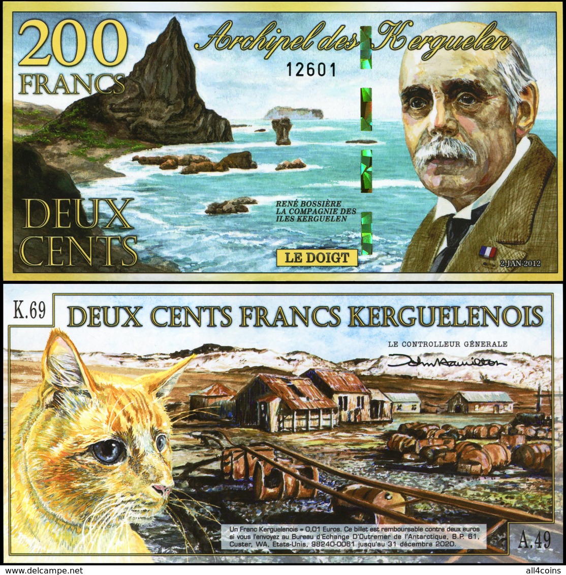 Kerguelen Islands. 200 Francs (Unc. Polymer) 2012. Banknote Cat# P.NL [DLC.BN04969] - Autres & Non Classés