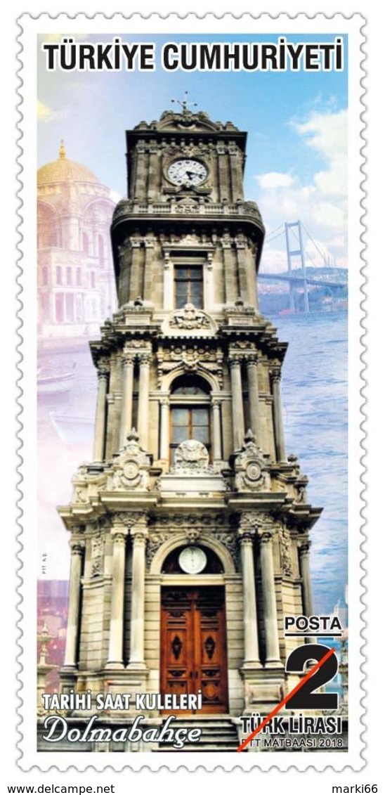 Turkey - 2018 - Historical Clock Towers - Mint Stamp - Ongebruikt