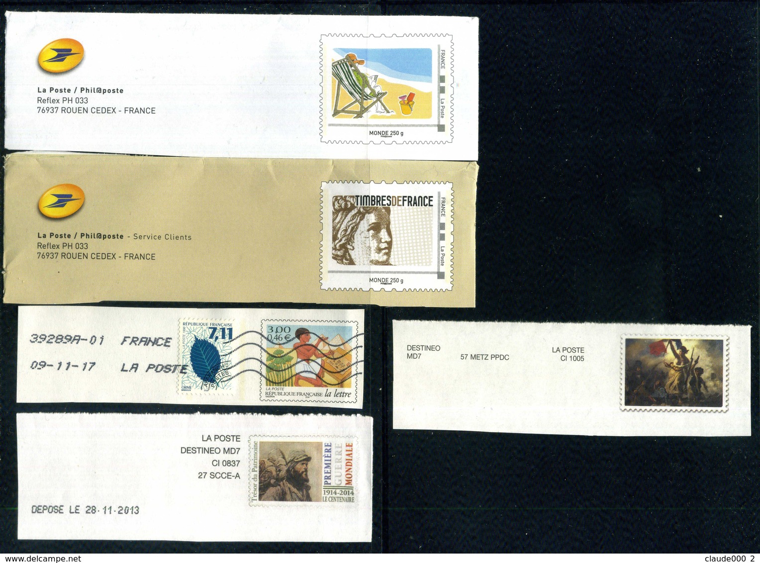 Fragment D'entier Postal  La Poste   (2700) - Oblitérés
