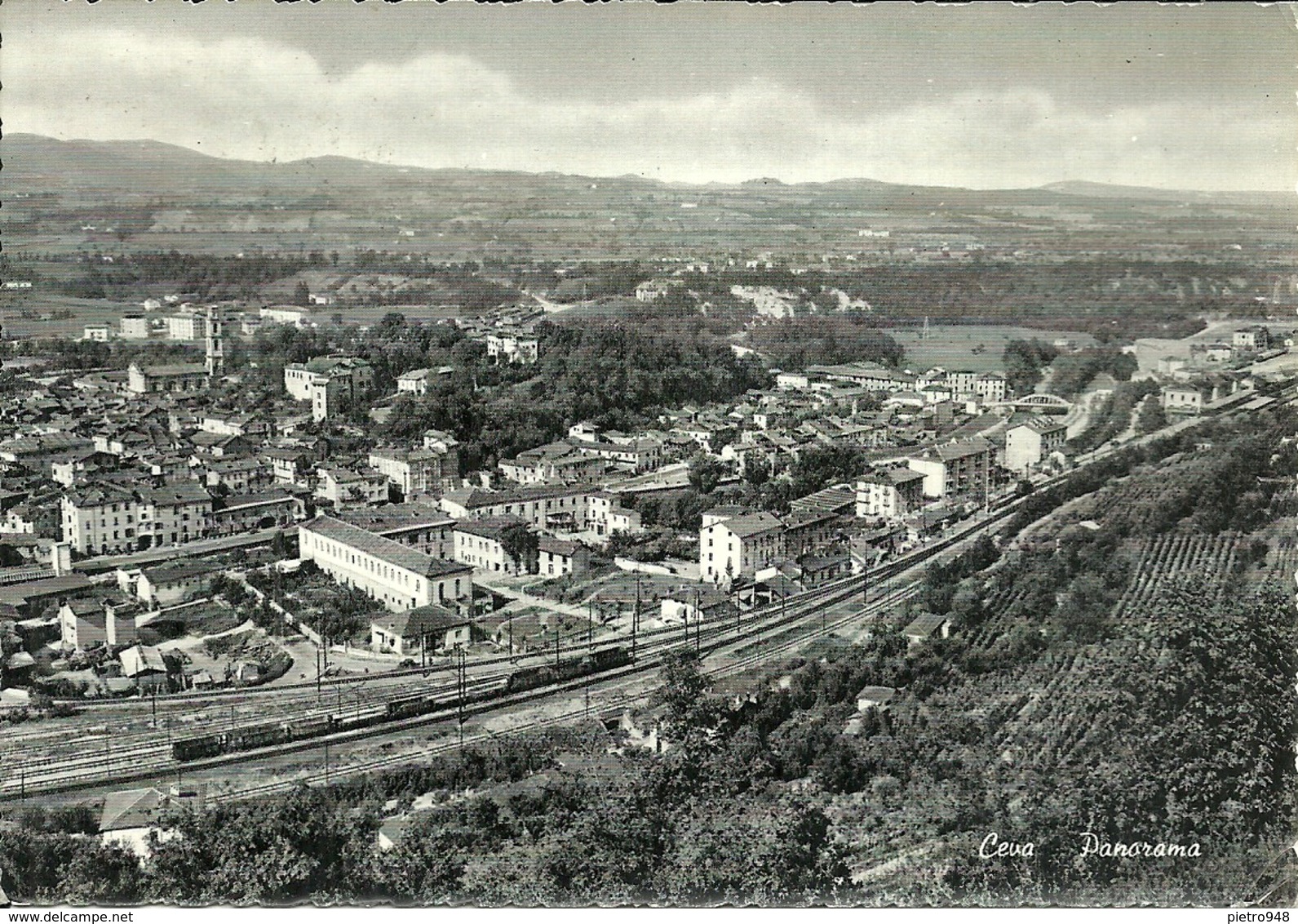 Ceva (Cuneo) Panorama E Linea E Scalo Ferroviario - Cuneo