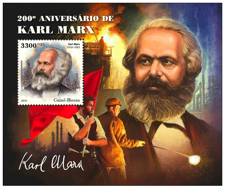 Guinea Bissau 2018 200th Aniv Karl Marx Germany S/S GB18506b - Autres & Non Classés