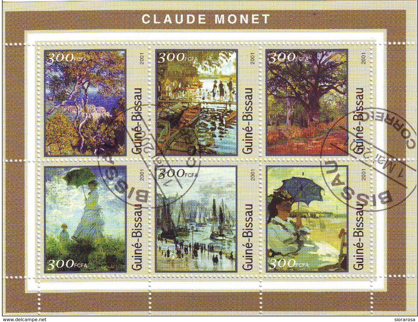 1212 Guinea Bissau 2001  Pittura IMPRESSIONISMO Quadri Dipinti  Claude Monet Sheet Foglietto Perf. - Guinea-Bissau