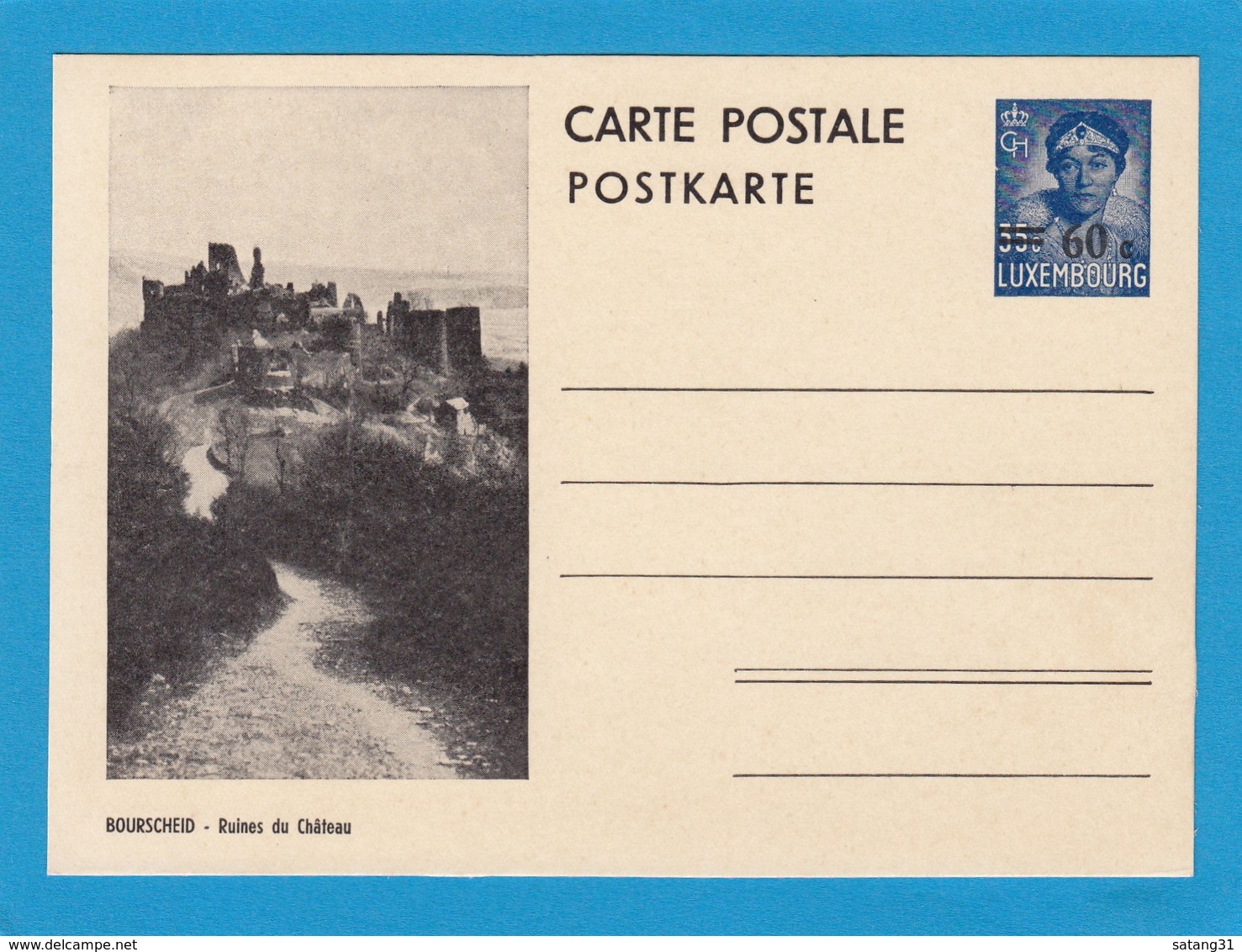 ENTIER POSTAL NEUF. BOURSCHEID,RUINES DU CHÂTEAU.(NO 116) - Collections