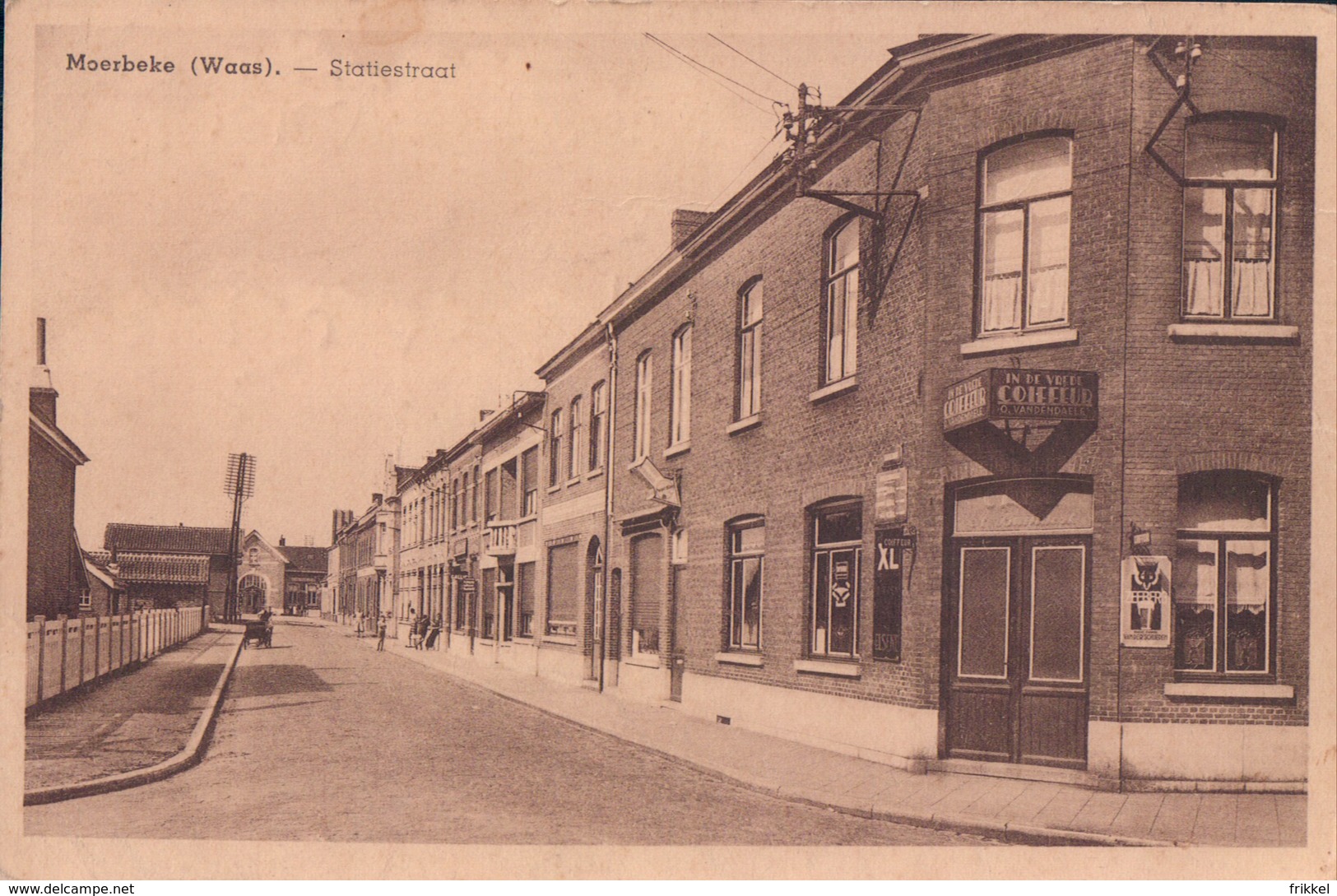 Moerbeke ( Waas ) Statiestraat (In De Vrede Coiffeur O. Vandendaele ) - Moerbeke-Waas