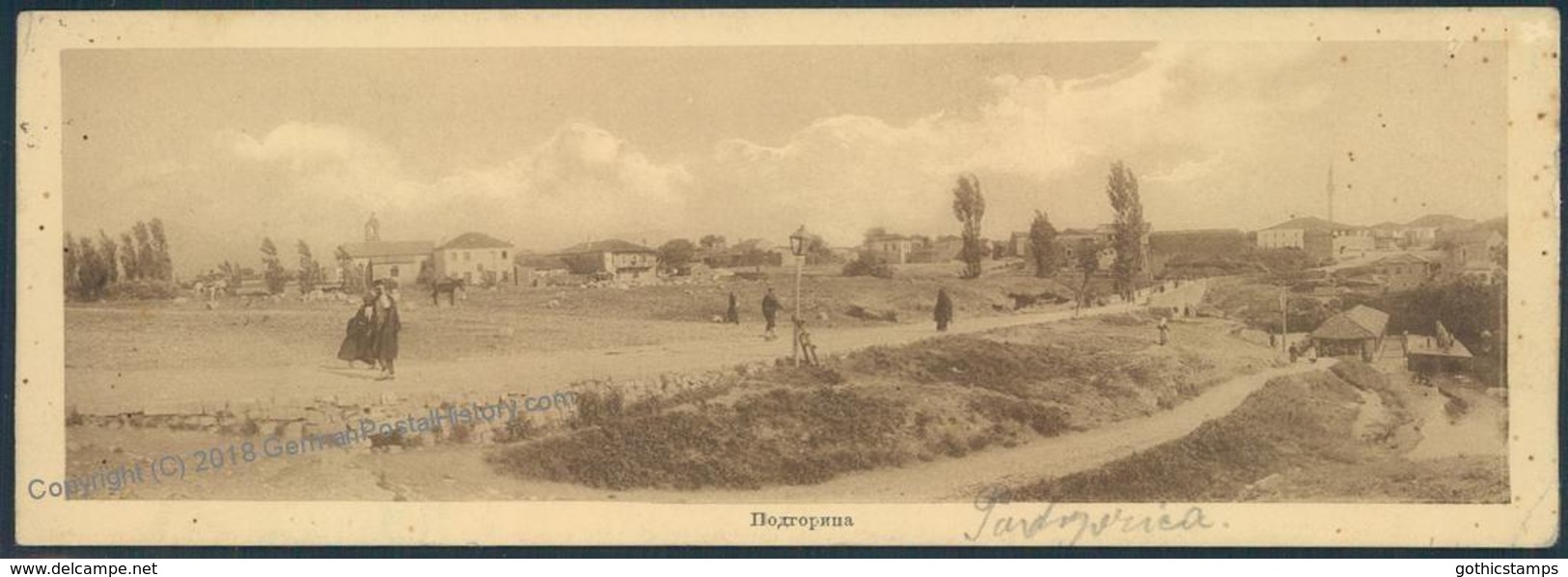 Austria WWI 1916 Montenegro Cetinje Etappenpostamt Panoramic PC Feldpost 50213 - Autres & Non Classés