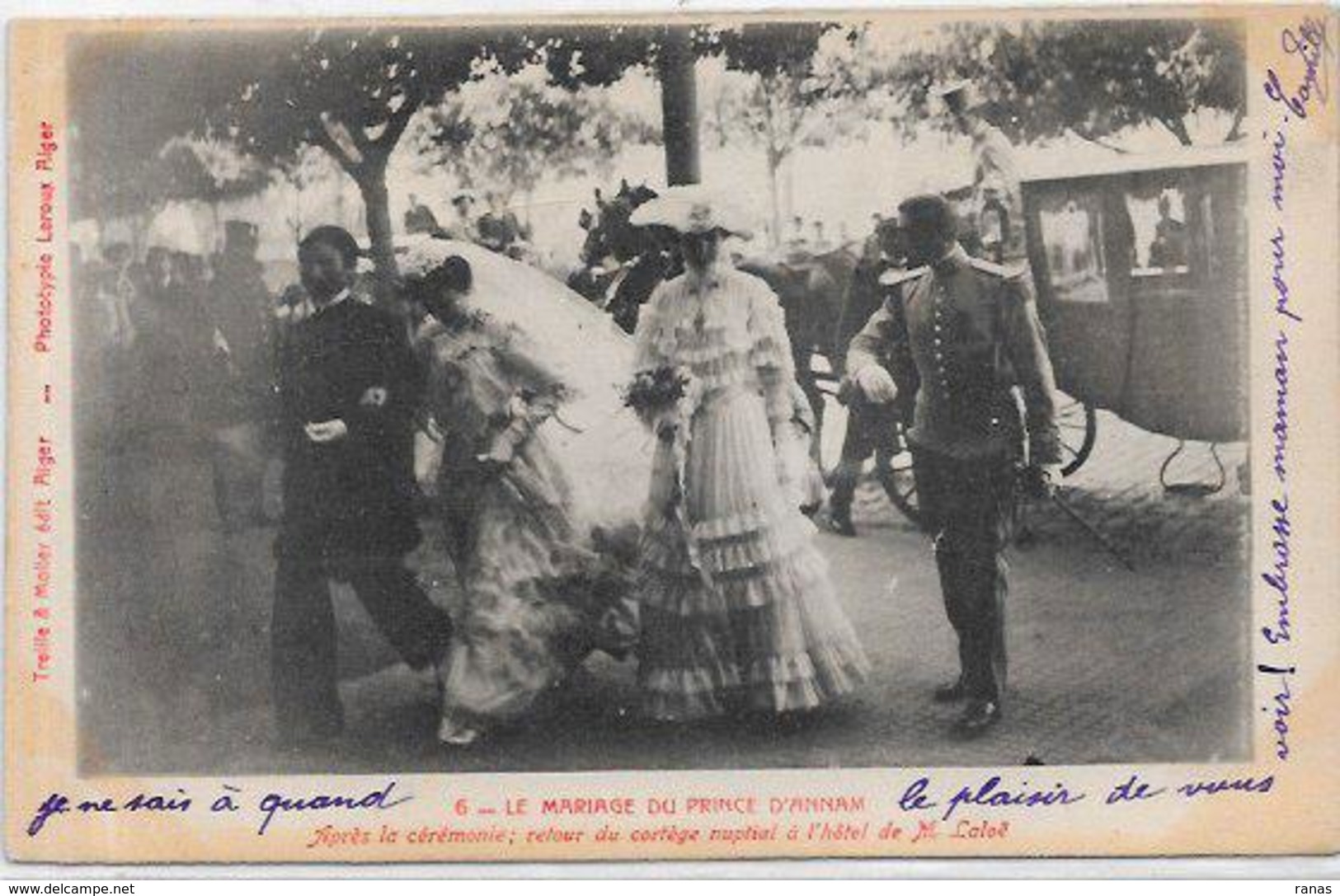 CPA Annam Mariage Du Prince à Alger Algérie Circulé En 1904 Indochine - Vietnam