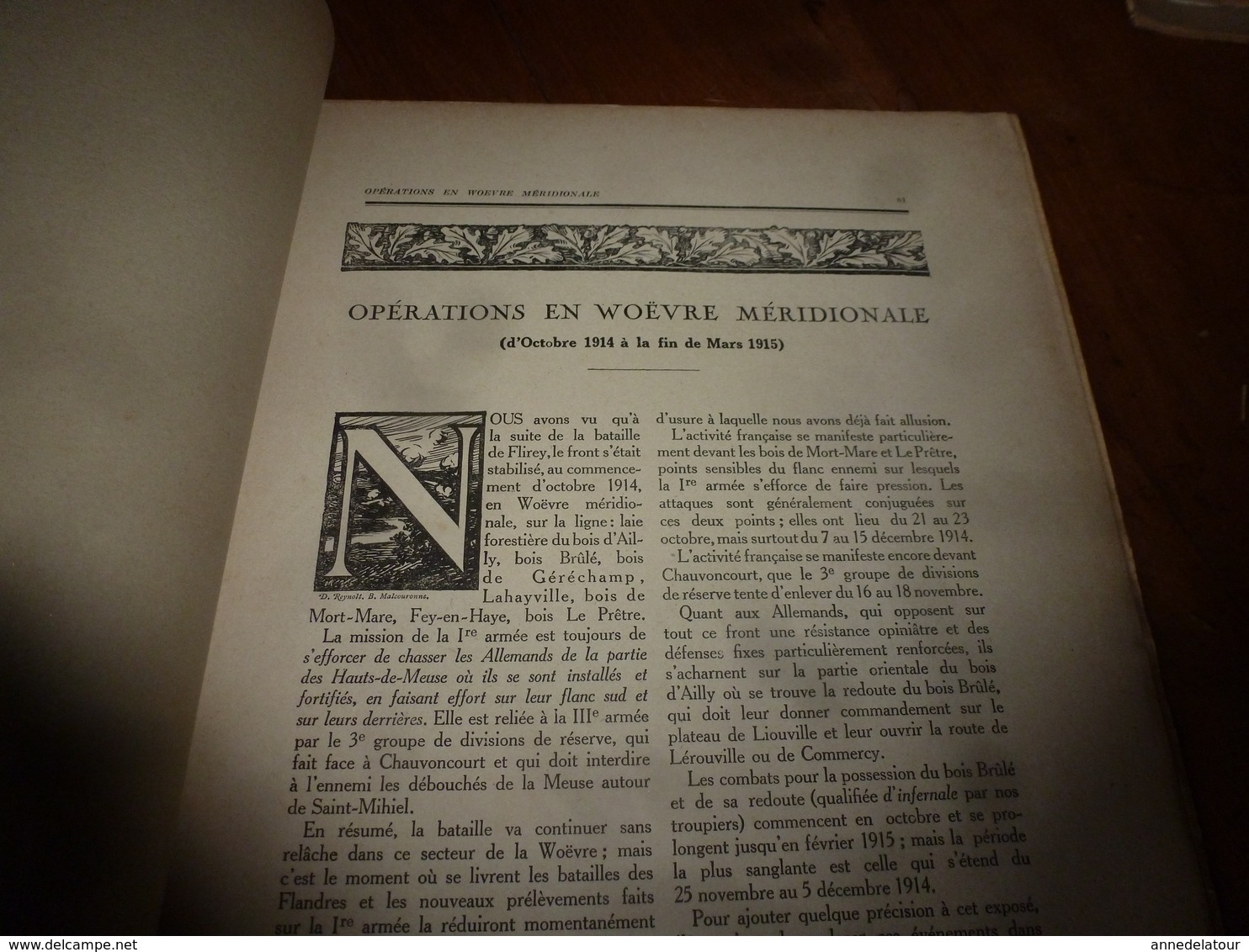 1914-18 LA GUERRE DOCUMENTÉE: Opérations (gravures Sur Bois De Bout : Malcouronne)--> ,Woëvre Méridionale; Argonne;etc - Français