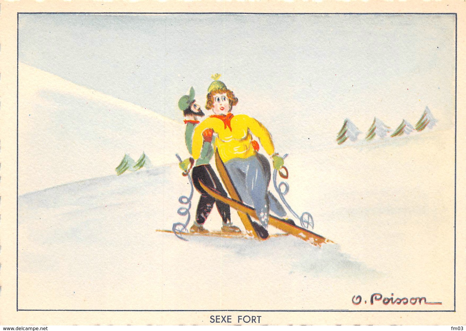 Ski Humour Illustrateur Poisson Style Samivel - Samivel