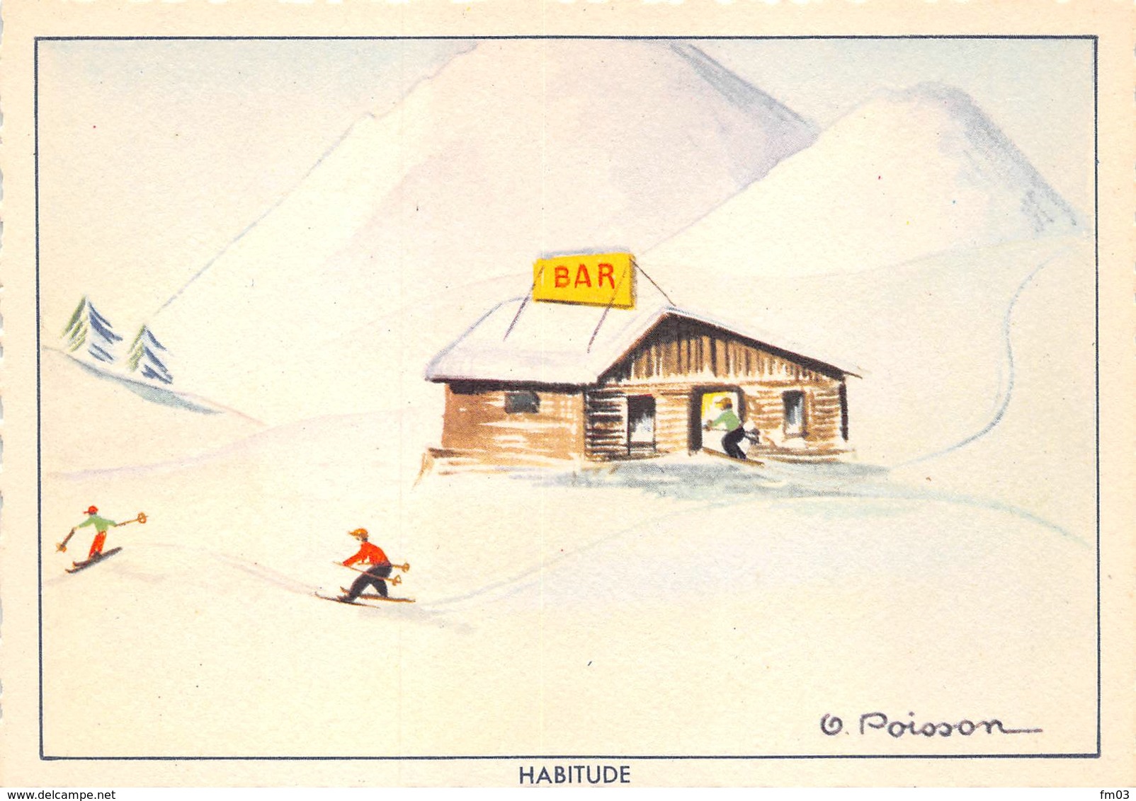 Ski Humour Illustrateur Poisson Style Samivel - Samivel