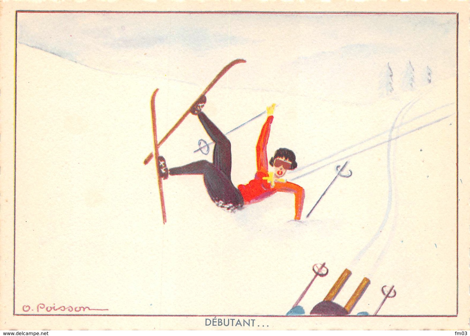 Ski Humour Illustrateur Poisson Style Samivel - Samivel
