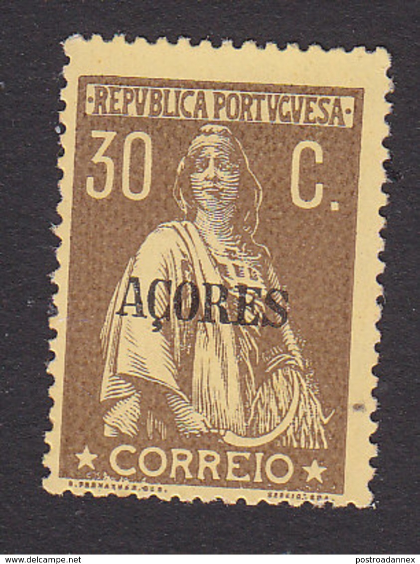 Azores, Scott #197, Mint Hinged, Ceres Overprinted, Issued 1912 - Azores