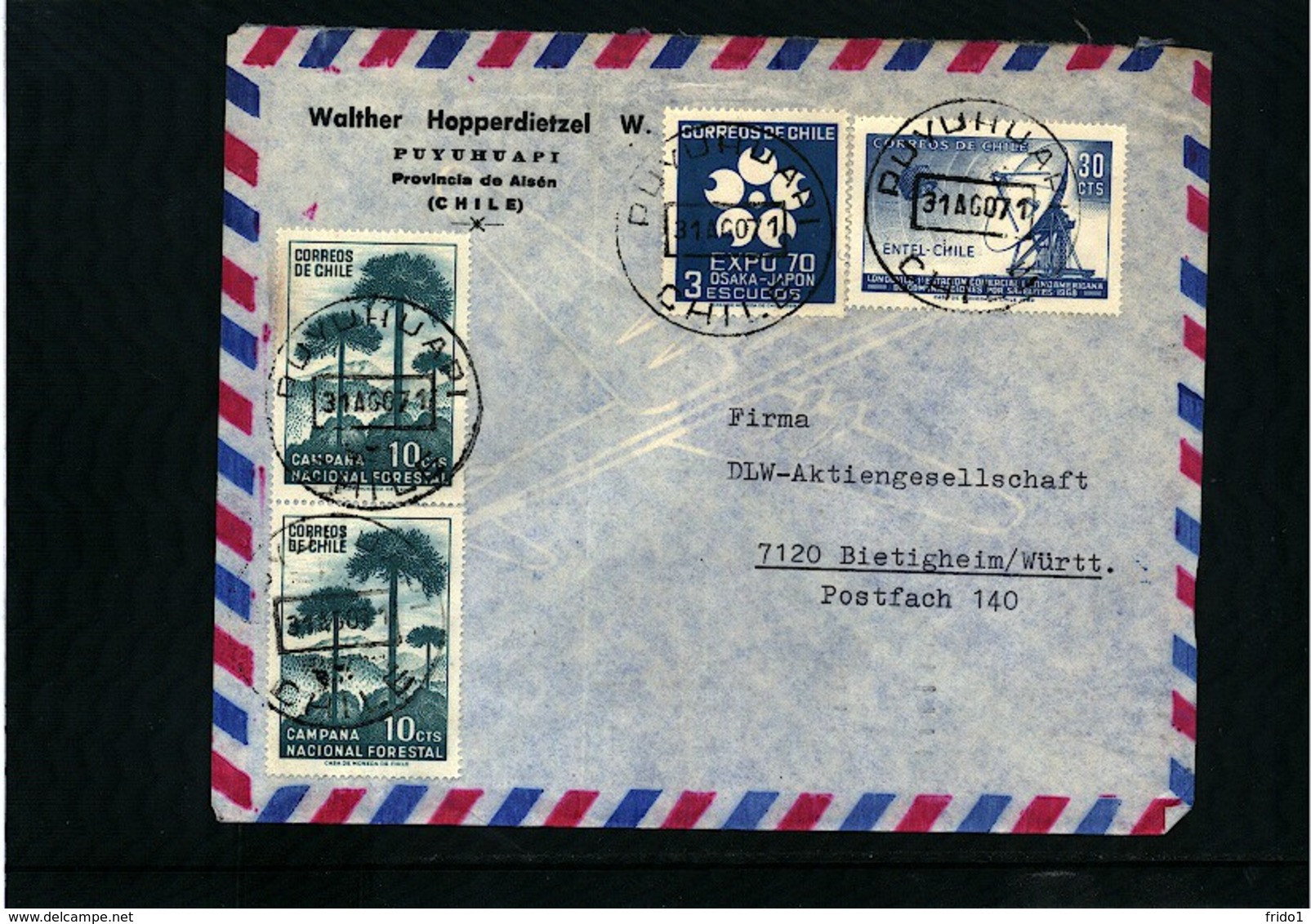 Chile Interesting Airmail  Letter - Chili