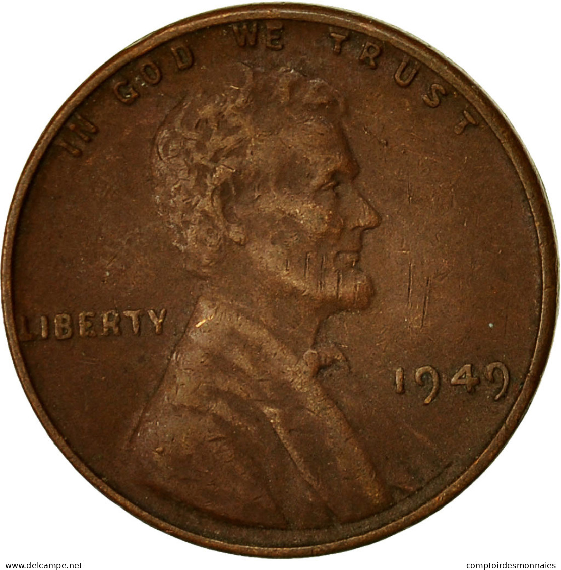 Monnaie, États-Unis, Lincoln Cent, Cent, 1949, U.S. Mint, Philadelphie, TB - 1909-1958: Lincoln, Wheat Ears Reverse