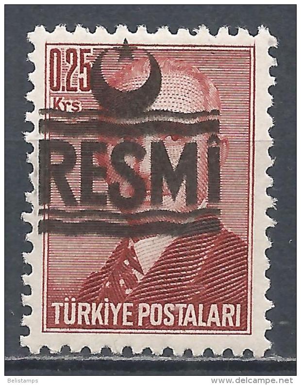 Turkey 1955. Scott #O24 (MNH) President, Ismet Inönü - Timbres De Service