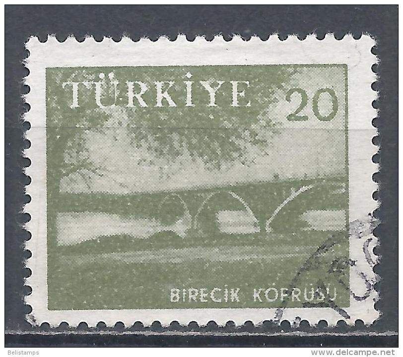 Turkey 1960. Scott #1446 (U) Euphrates Bridge, Birecik - Oblitérés