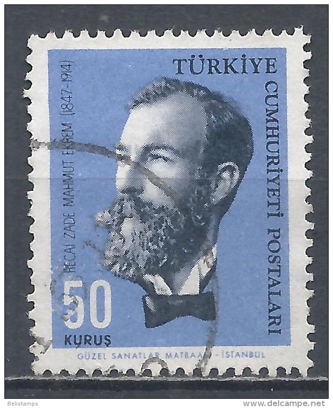 Turkey 1964. Scott #1617 (U) Recaizade Mahmut Ekrem, Writer - Used Stamps