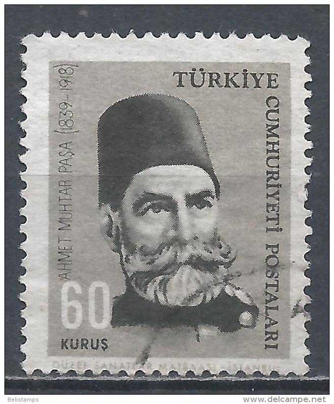 Turkey 1964. Scott #1618 (U) Gazi Ahmet Muhtar Pasha, Commander - Oblitérés