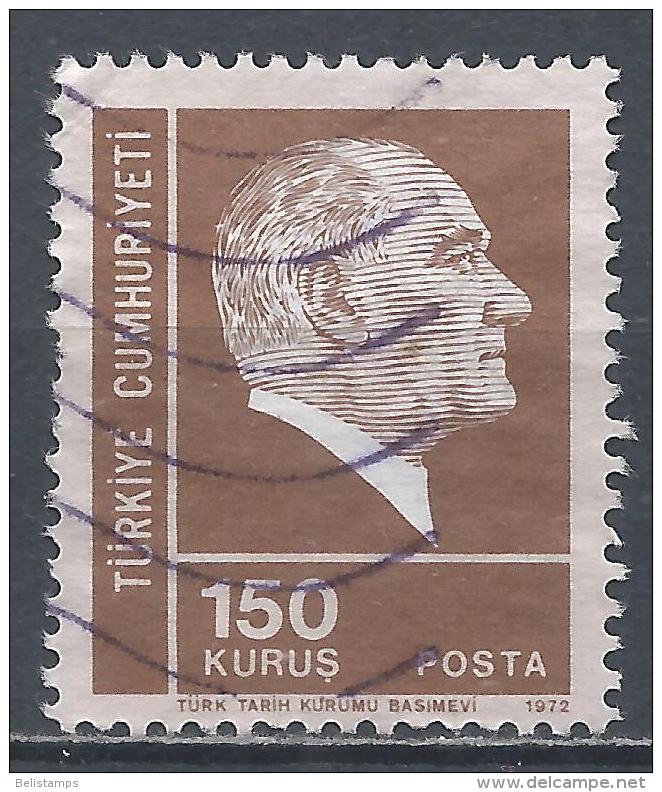 Turkey 1972. Scott #1927 (U) Kemal Atatürk, Statesman - Oblitérés