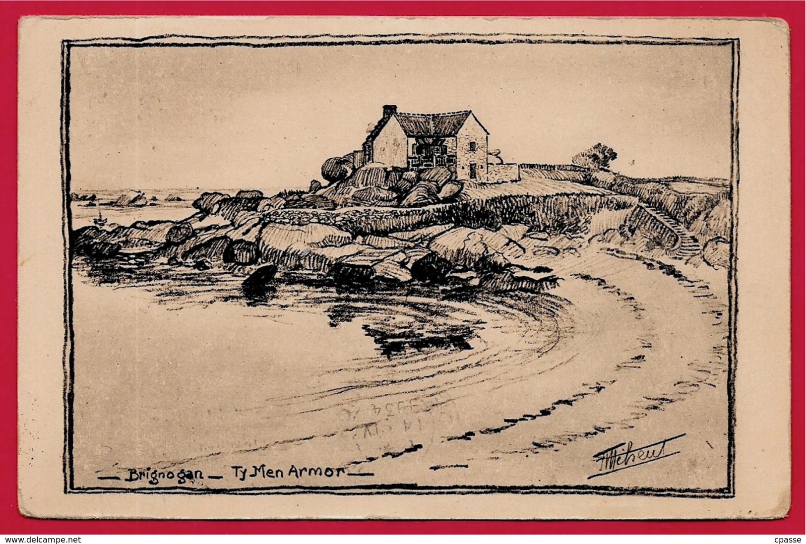 CPA Illustrateur François MEHEUT - Dessin 29 BRIGNOGAN Finistère "TY MEN ARMOR" - Meheut