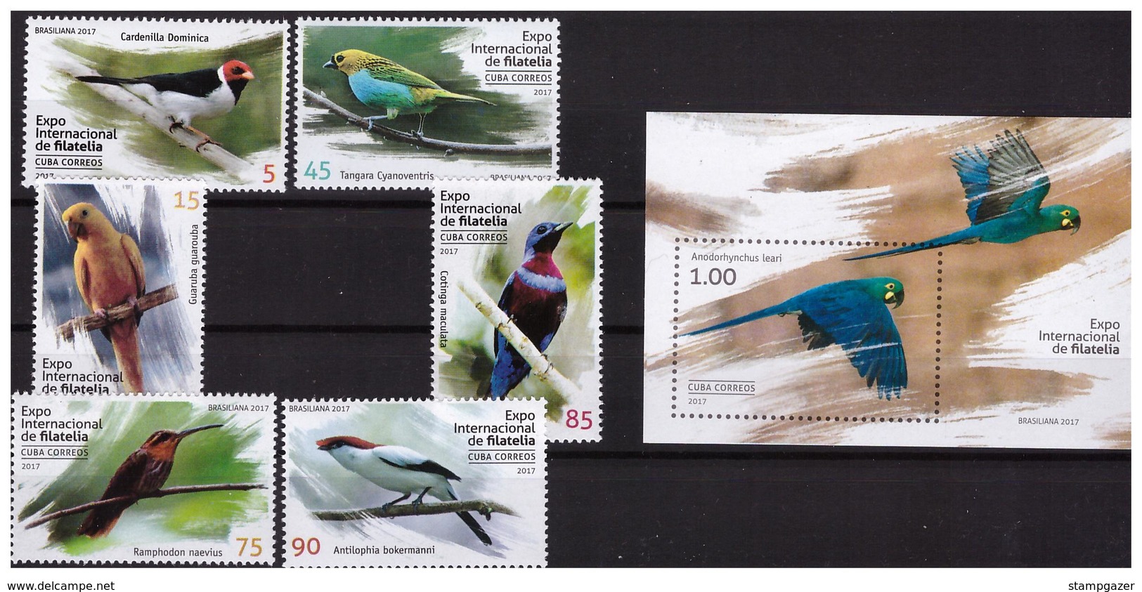 2017 BIRDS Brasiliana 2017 6 V+s/s MNH - Unused Stamps