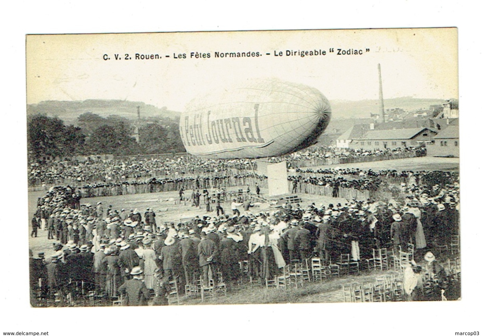 SEINE MARITIME 76 ROUEN Les Fêtes Normandes Le Dirigeable Zodiac Publicité Le Petit Journal - Rouen