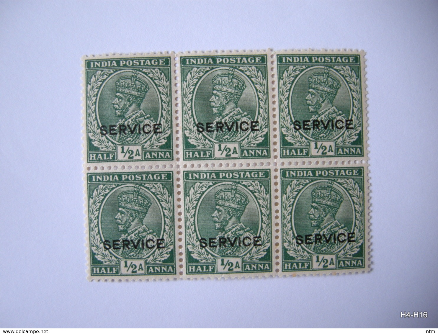 INDIA 1912. King George V. Block Of 6 1/2A Stamps, Optd SERVICE. SG O76. MNH. - 1911-35 King George V