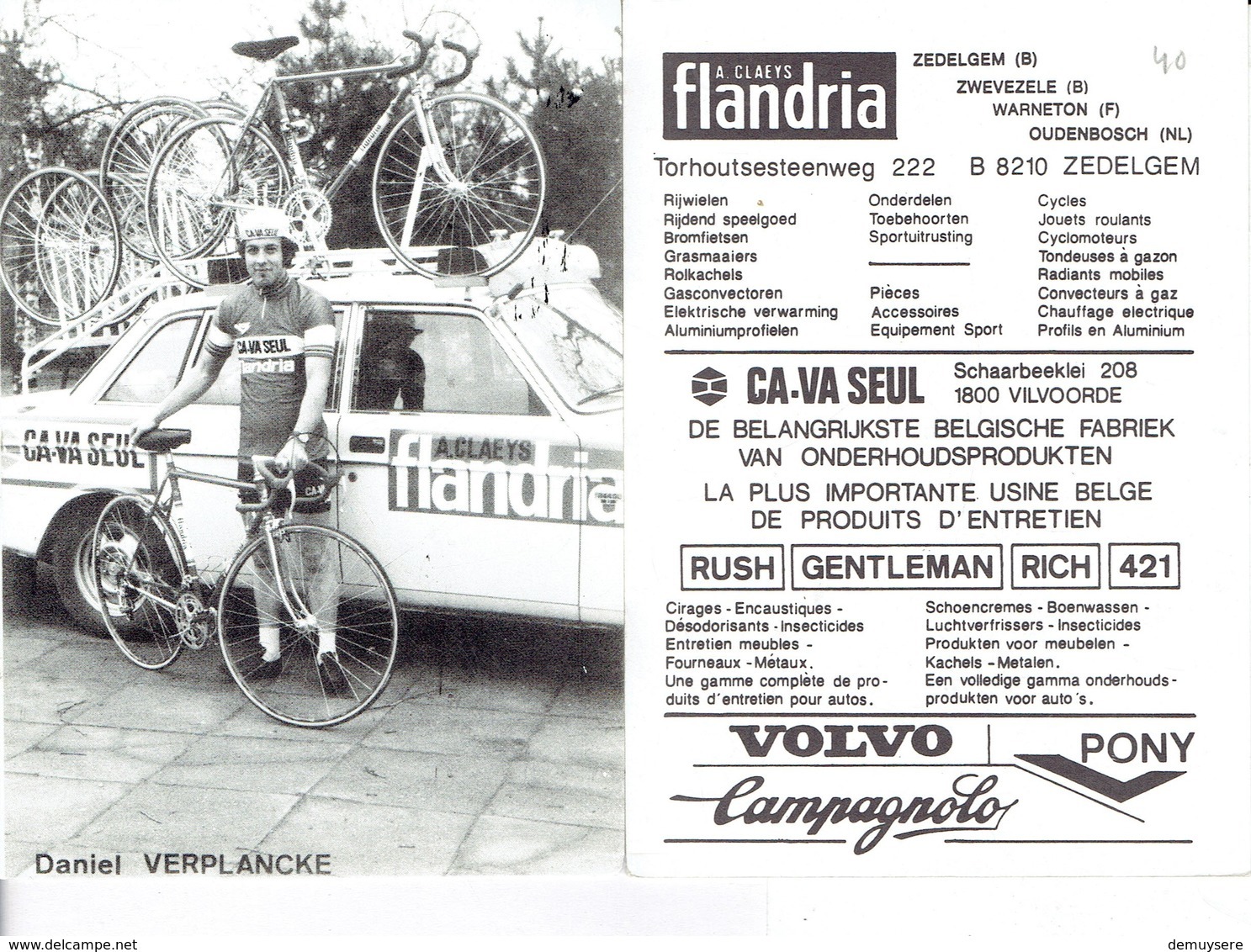 690 - CYCLISME - WIELRENNEN -  VERPLANCKE DANIEL - FLANDRIA - Ciclismo