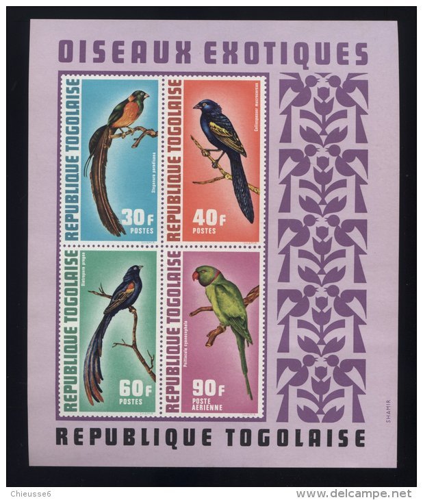 Rep. Togo ** Bloc N° 63 -  Oiseaux Exotiques - Togo (1960-...)