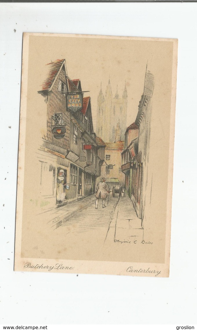 CANTERBURY  BUTCHERY LANE (MARJORIE C BATES ILLUSTRATION) - Canterbury