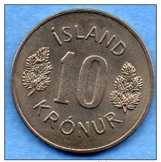 (r65) ICELAND / ISLANDE  10 KRONUR 1967 - Islande