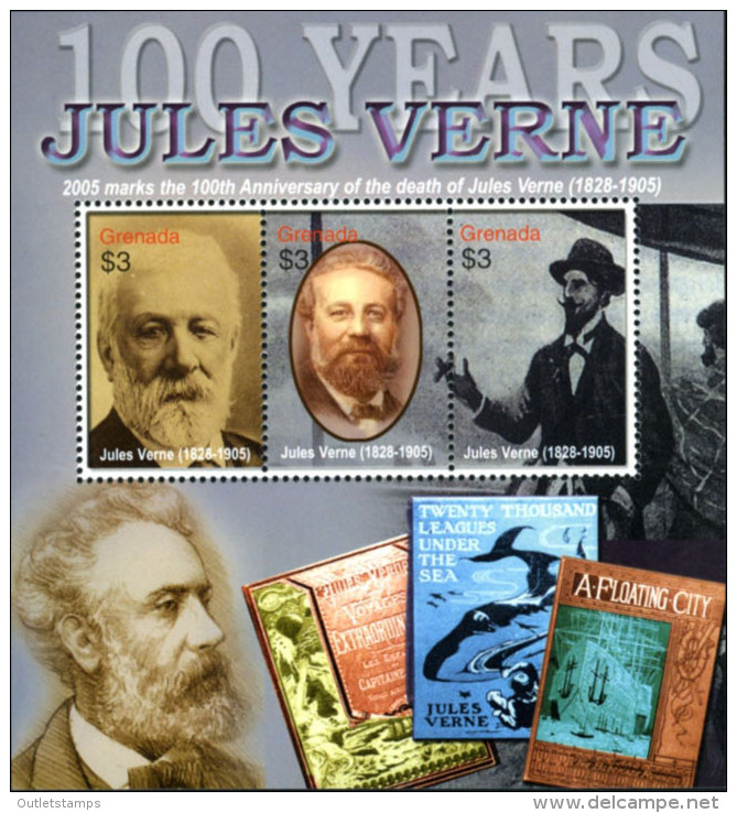 Ref. 184628 * NEW *  - GRENADA . 2005. JULES VERNE. JULES VERNE - Grenade (1974-...)