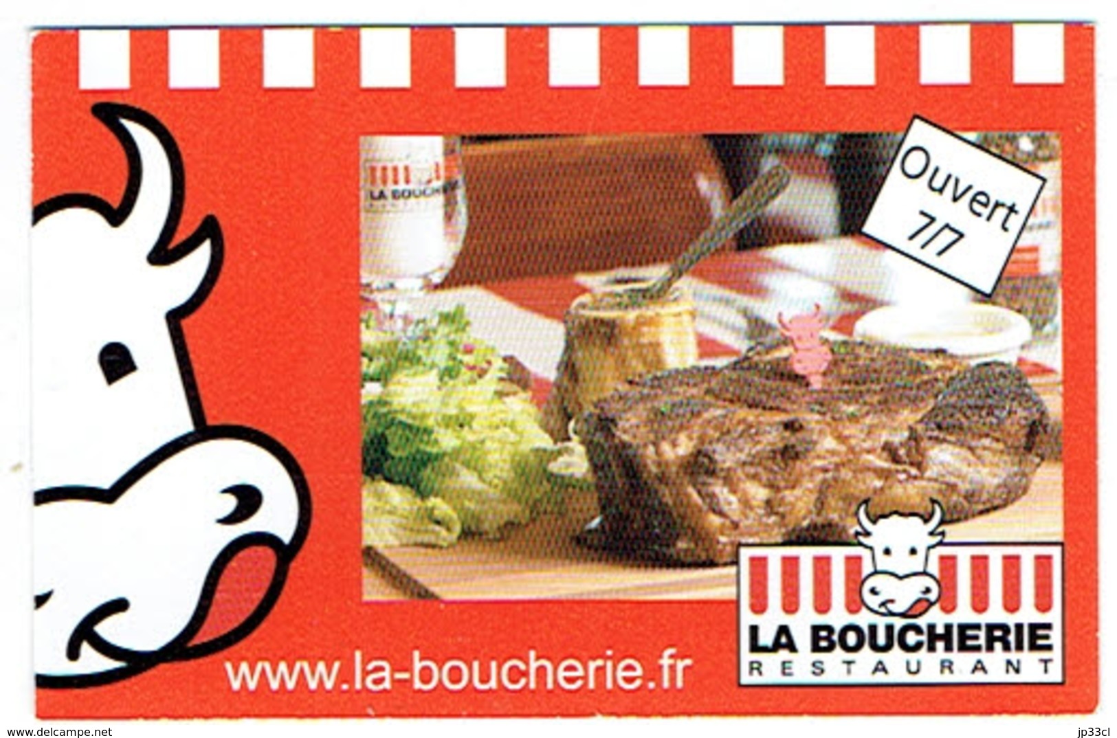 Carte De Visite Du Restaurant La Boucherie, Alençon (vers 2014) - Cartes De Visite