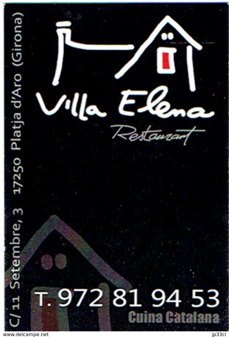 Carte De Visite Du Restaurant Villa Elena, Platja D'Aro (Espagne) Vers 2014 - Visiting Cards