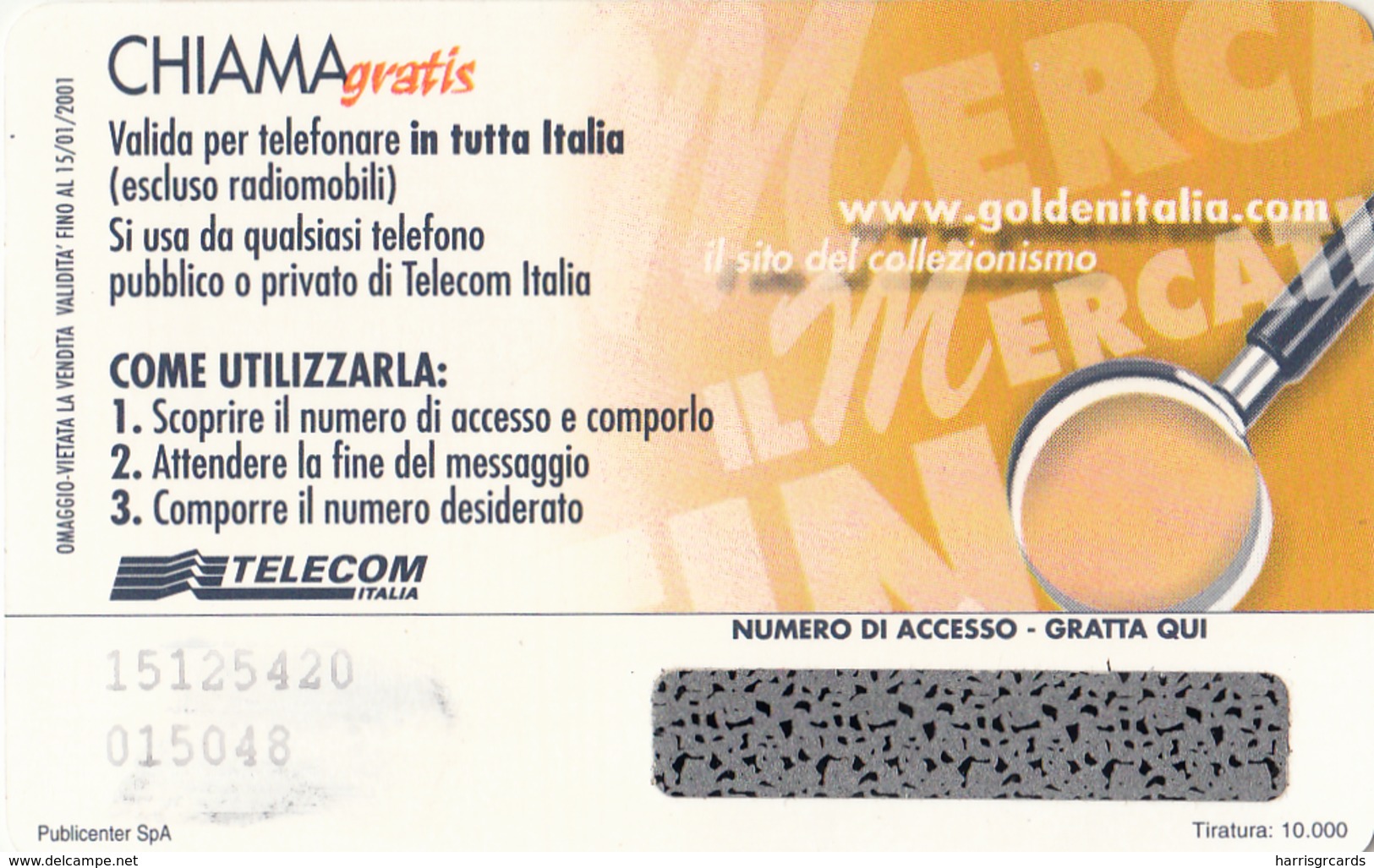 ITALY - Guardia Svizzera 2/6, Tirage 10.000,  CHIAMA GRATIS 5 M, Mint - [4] Sammlungen