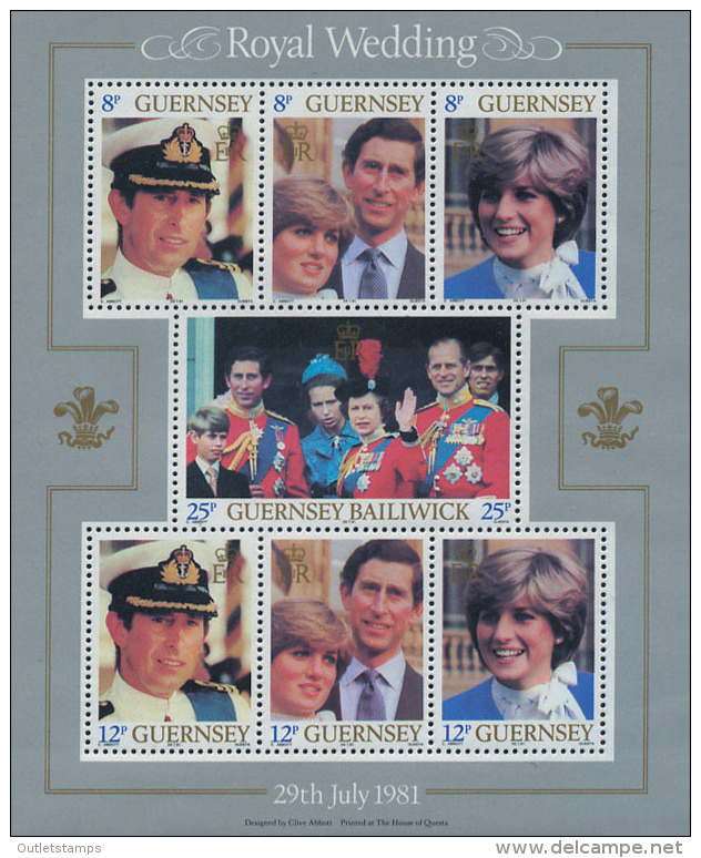 Ref. 66175 * NEW *  - GUERNSEY . 1981. WEDDING OF PRINCE CHARLES AND LADY DIANA SPENCER. BODA DEL PRINCIPE CARLOS Y LADY - Guernesey