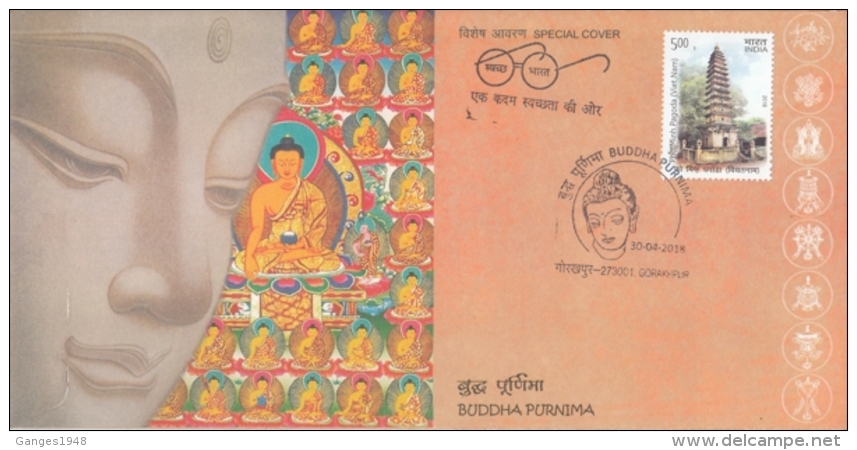 India 2018  Buddhism  Lord Buddha  Buddha Punima  GORAKHPUR  Special Cover   # 13123  D Inde  Indien - Bouddhisme