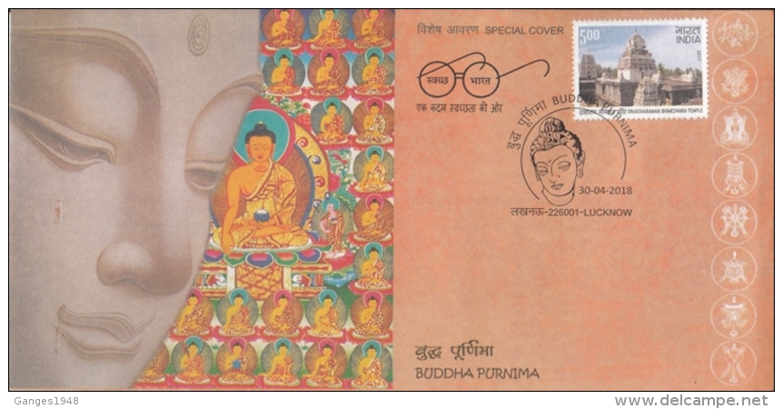 India 2018  Buddhism  Lord Buddha  Buddha Punima  LUCKNOW  Special Cover   # 13122  D Inde  Indien - Buddhism