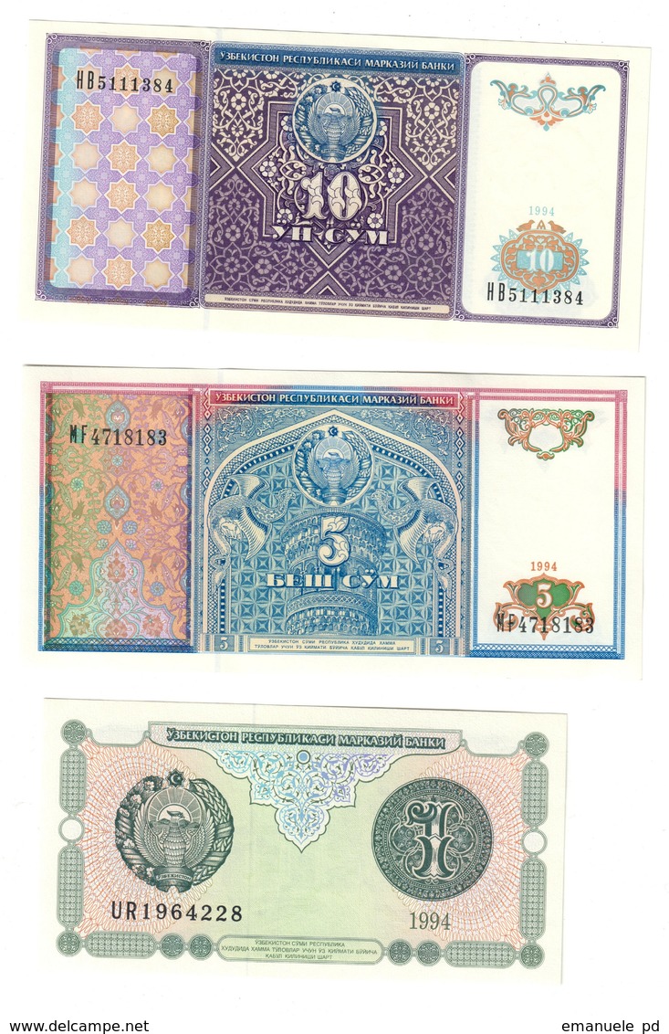 Uzbekinstan Lot Set 3 Banknotes UNC .C2. - Uzbekistan