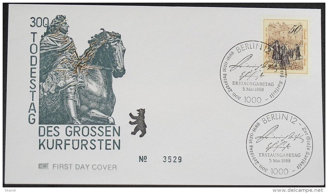 BERLIN 1988 Mi-Nr. 813 FDC - 1981-1990