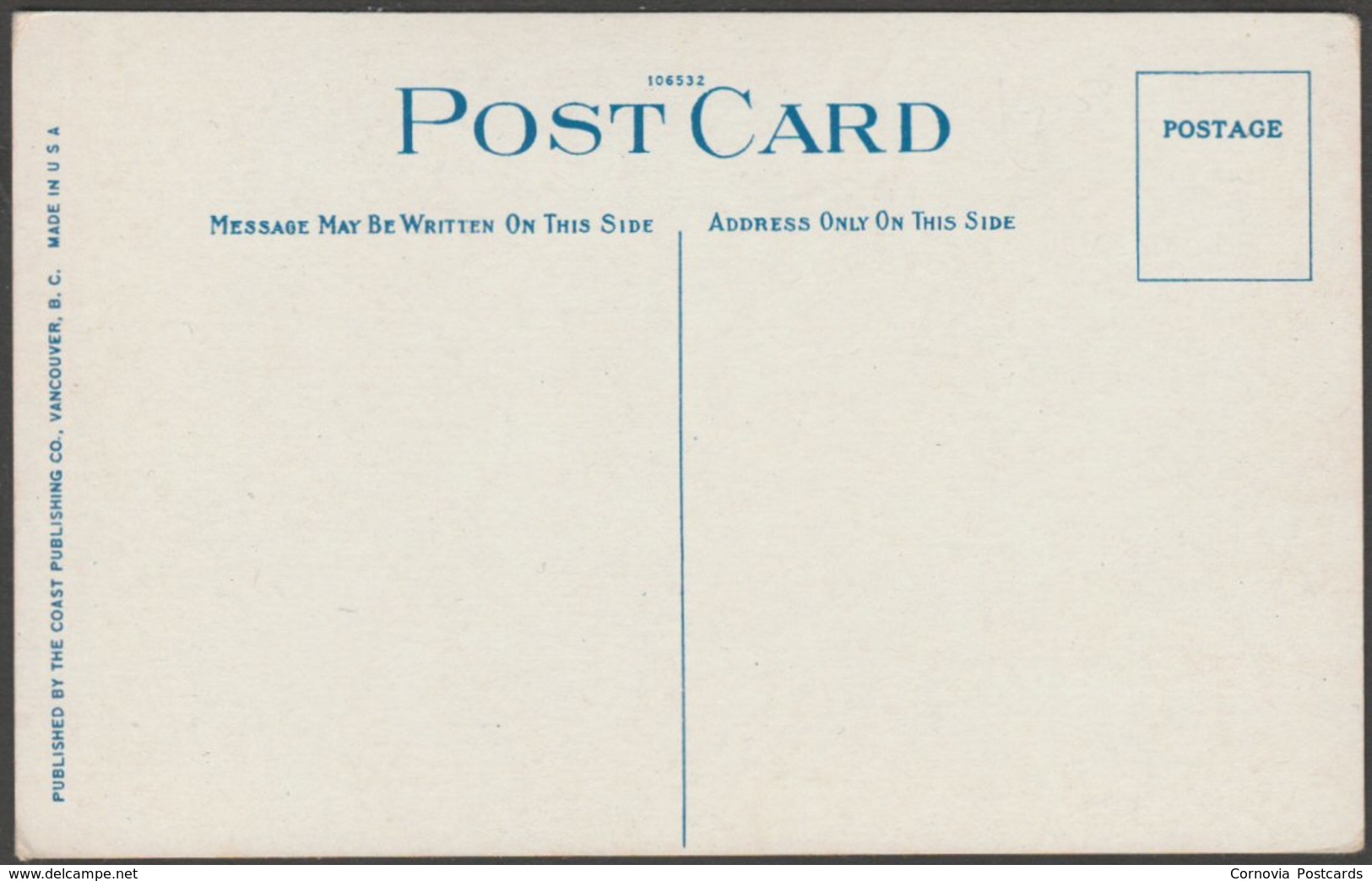 Granville Street, Vancouver, British Columbia, C.1920s - Coast Publishing Co Postcard - Vancouver