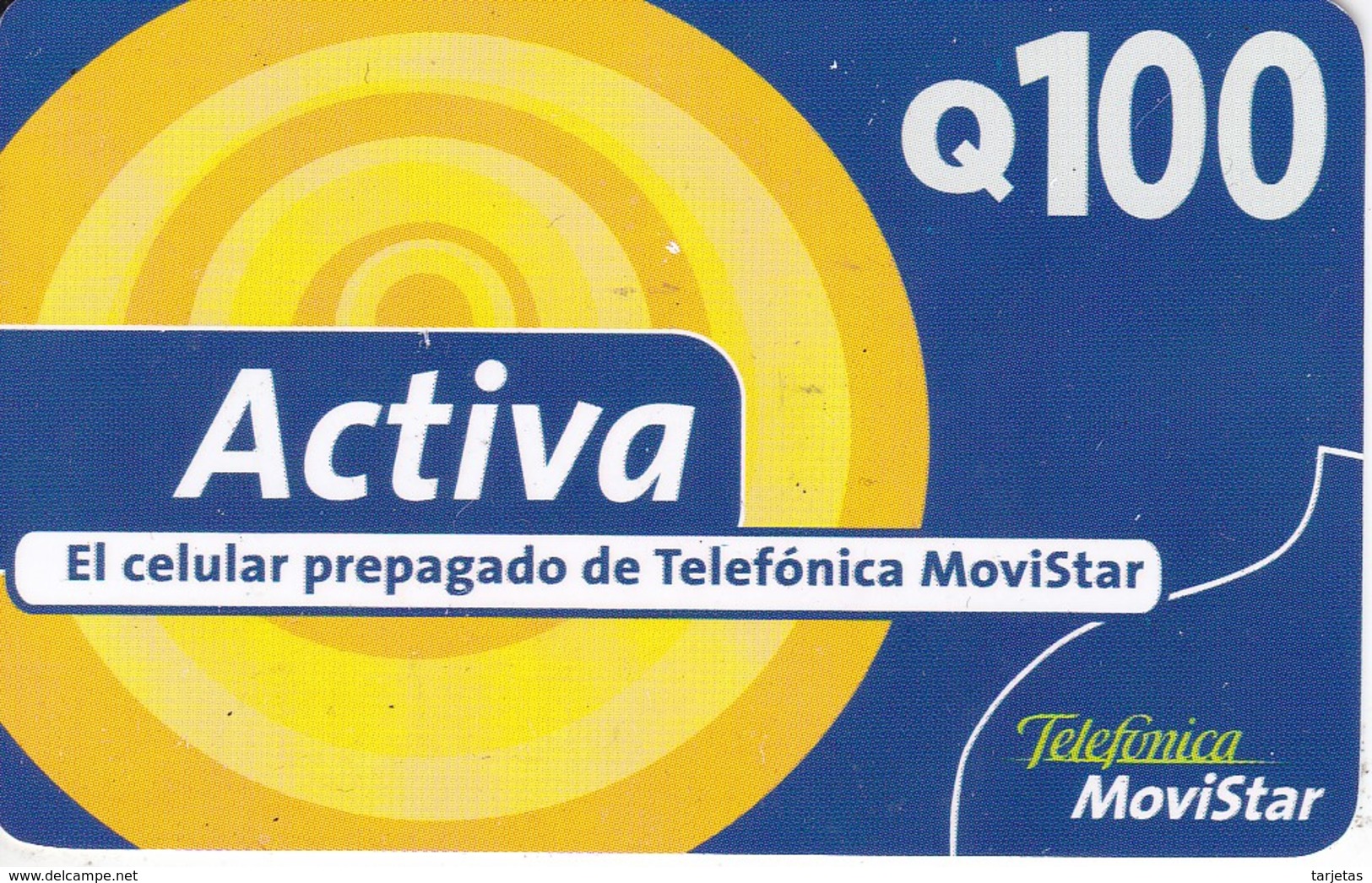 TARJETA DE GUATEMALA DE TELEFONICA MOVISTAR  DE 100 QUETZALES - Guatemala