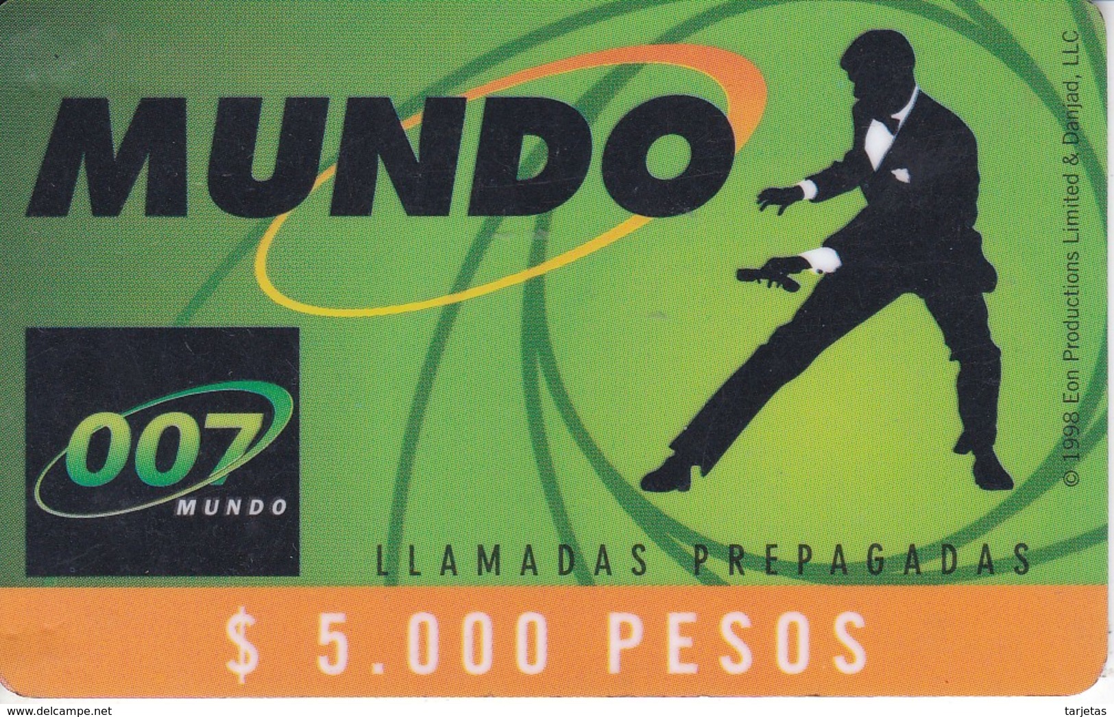 TARJETA DE COLOMBIA DE 007 DE $5000 (con Marca De Doblez) - Colombia