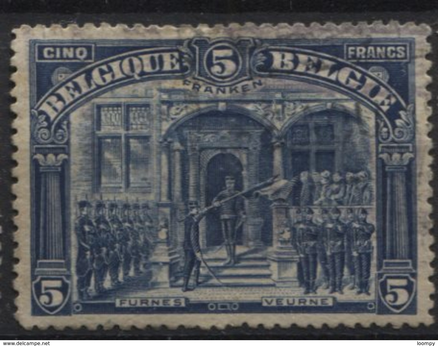 N°147 Obl. Faible 5 Franken. Sans Défaut. COB 170€ - 1915-1920 Albert I.