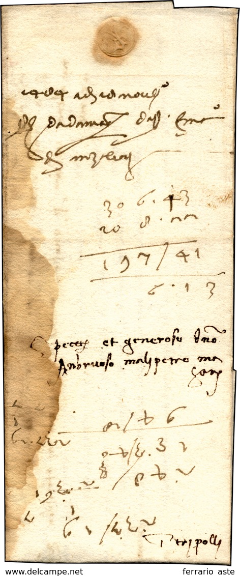 44 1484 - Lettera Completa Di Testo Da Damasco 15/11/1484 A Tripoli. Rara La Corrispondenza In Questo P... - 1. ...-1850 Prefilatelia