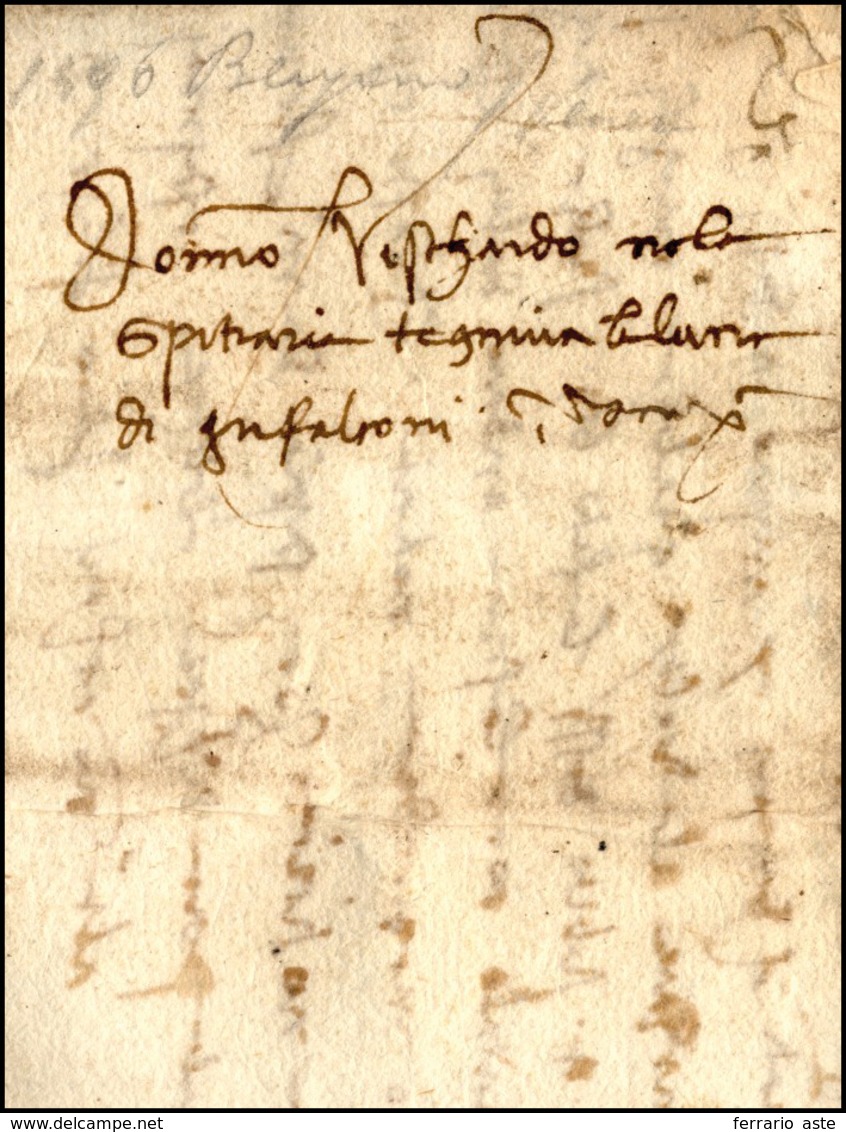 52 1496 - Lettera Completa Di Testo Da Bergamo 14/10/1496 A Venezia.... - 1. ...-1850 Vorphilatelie