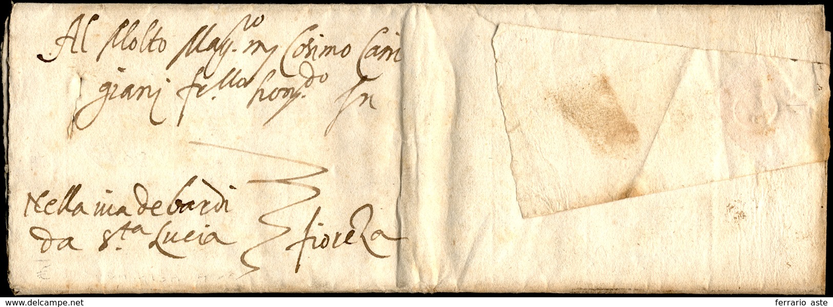 55 1542 - Lettera Completa Di Testo Da Pisa 1873/1542 A Firenze, Nizza Di Chiusura Al Verso.... - ...-1850 Préphilatélie