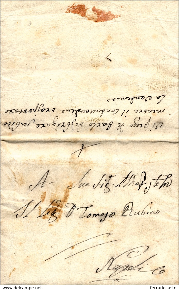 61 1812 - Lettera Completa Di Testo Da San Cipriano 3/10/1812 A Napoli, Manoscritto Al Verso "vi Prego ... - ...-1850 Voorfilatelie