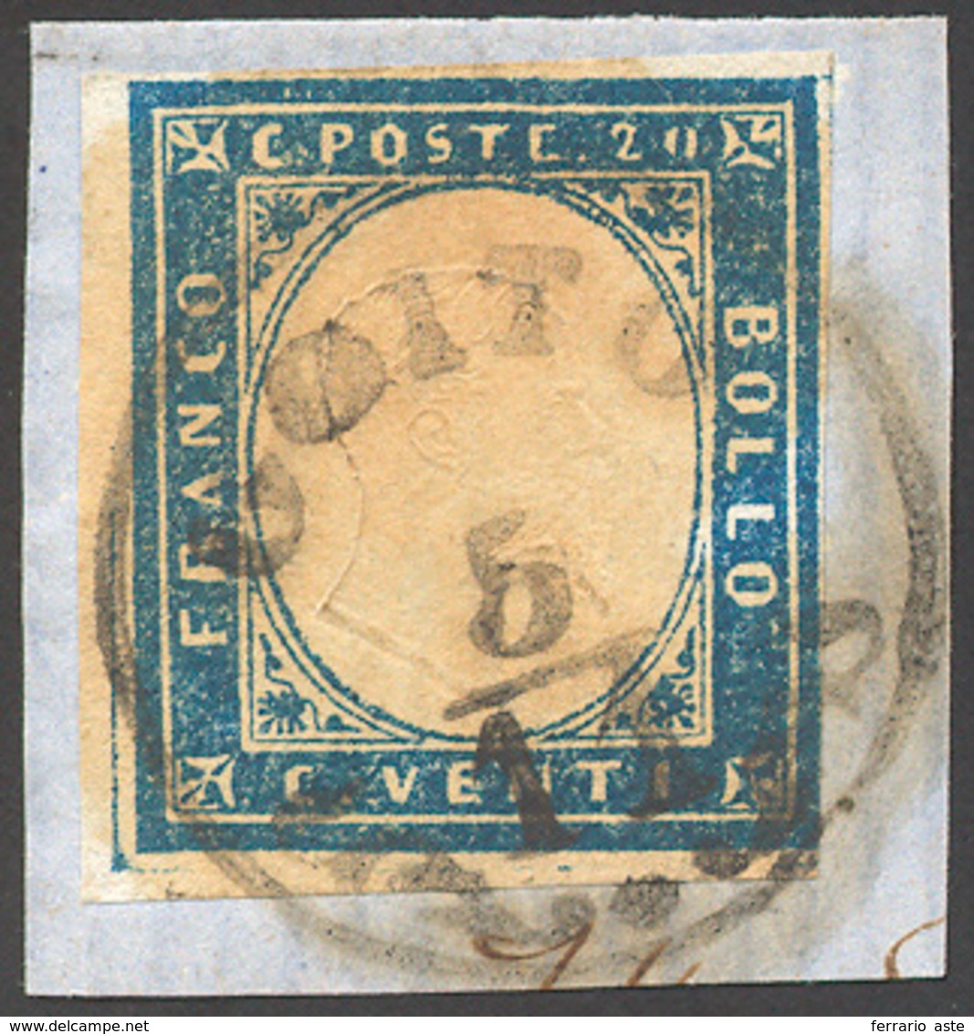 194 GOITO, Punti 13 - 20 Cent. (15B), Perfetto, Su Frammento Del 5/11/1859. Sorani.... - Lombardije-Venetië