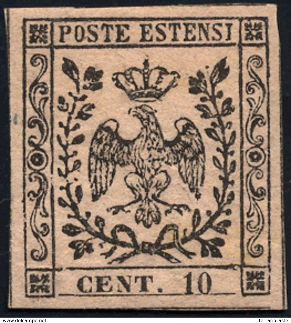 226 1852 - 10 Cent. Rosa Chiaro, I Emissione (2), Gomma Originale, Perfetto. A.Diena.... - Modena