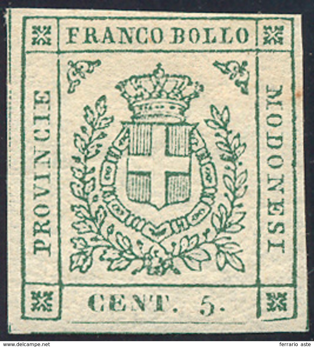 260 1859 - 5 Cent. Verde (12), Gomma Originale, Perfetto. A.Diena.... - Modena